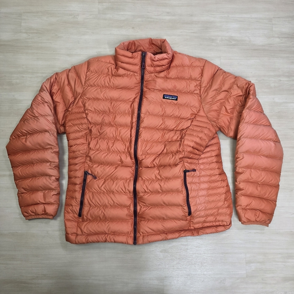 Patagonia Down Puffer Jacket‎ Womens Coral Orange Ski 84683 Size XL Read